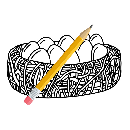 Eggs in Nest Digital Printable Coloring Page [Instant Download]