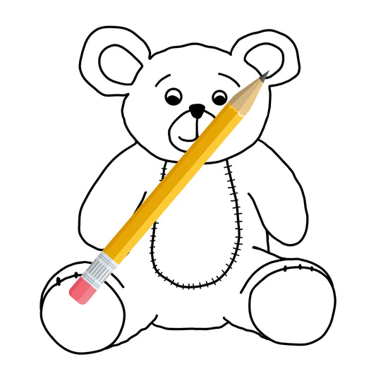 Cute Teddy Bear Digital Coloring Page [Instant Download]