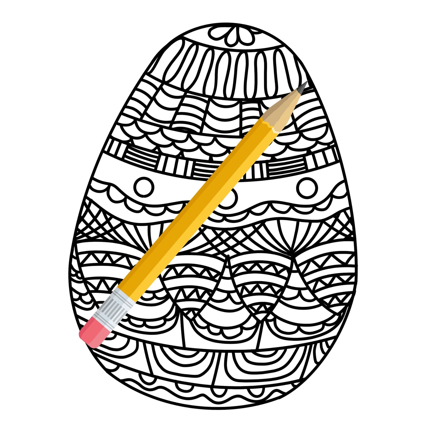 Easter Egg Digital Printable Coloring Page [Instant Download]