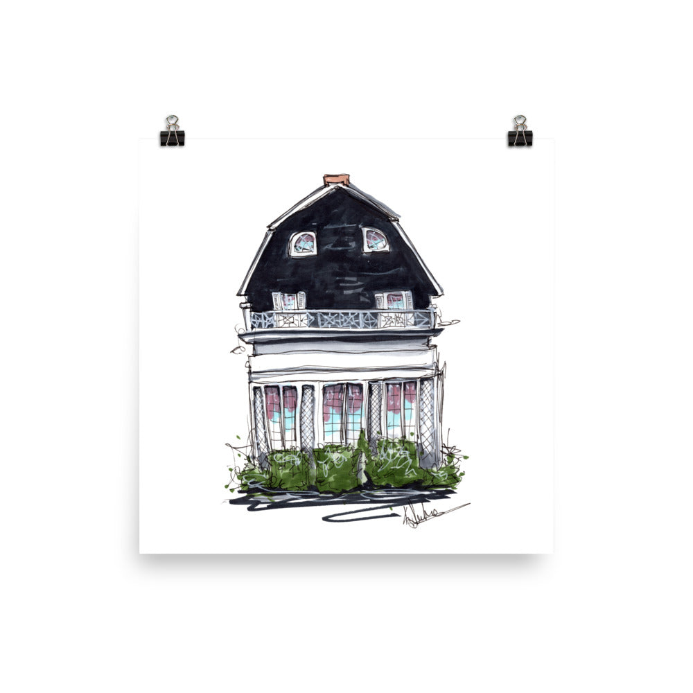 Amityville Horror House Freehand Sketch Fan Art Print