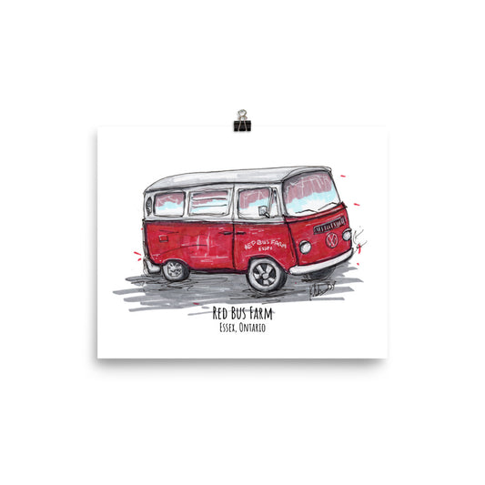 Red Bus Farm Art Print