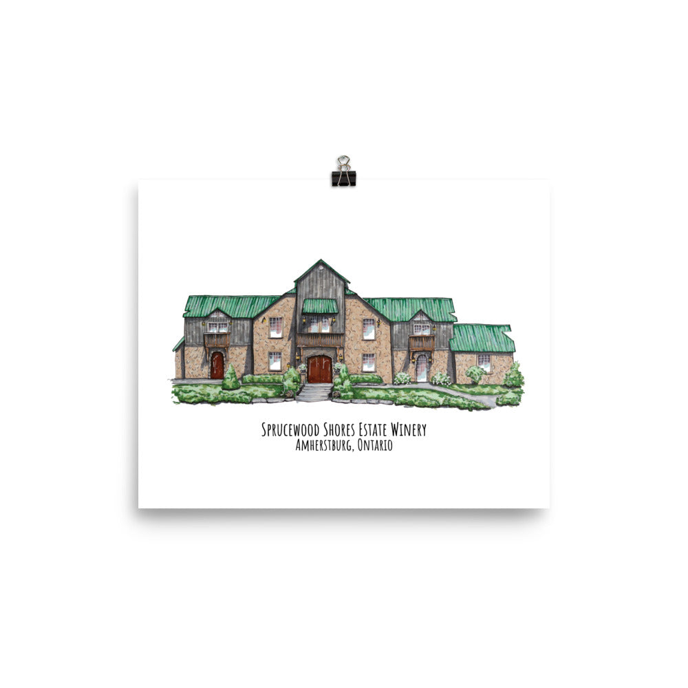Sprucewood Shores Estate Winery Art Print