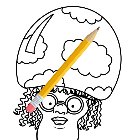 Nerdy Mushroom Hat Digital Coloring Page [Instant Download]